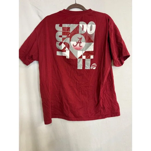 Nike Alabama Crimson Tide T-Shirt Mens Large Red Just Do It Loose Fit Cotton Tee - Picture 3 of 5